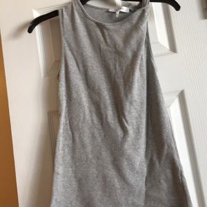 Frame Gray Twisted Shoulder Tee Shirt Small